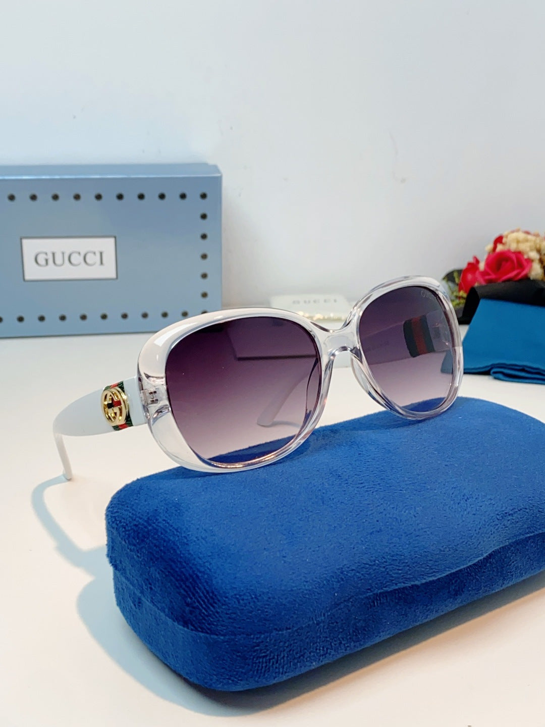 Gucci Oval Purple Lens Sunglasses for Men & Women - detail image 10