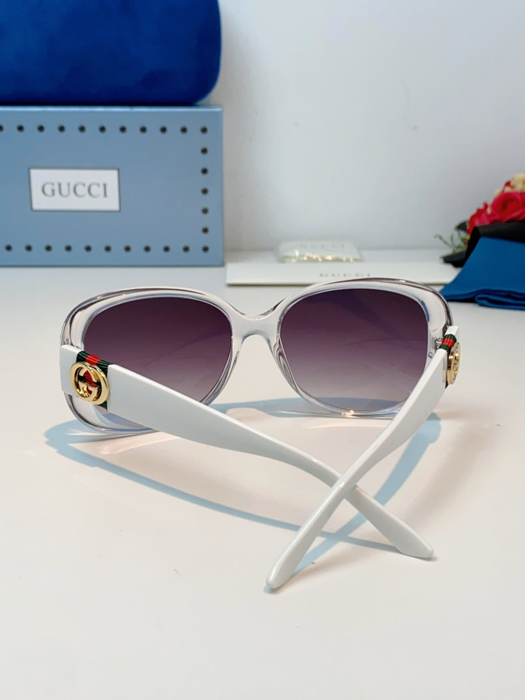 Gucci Oval Purple Lens Sunglasses for Men & Women - detail image 3