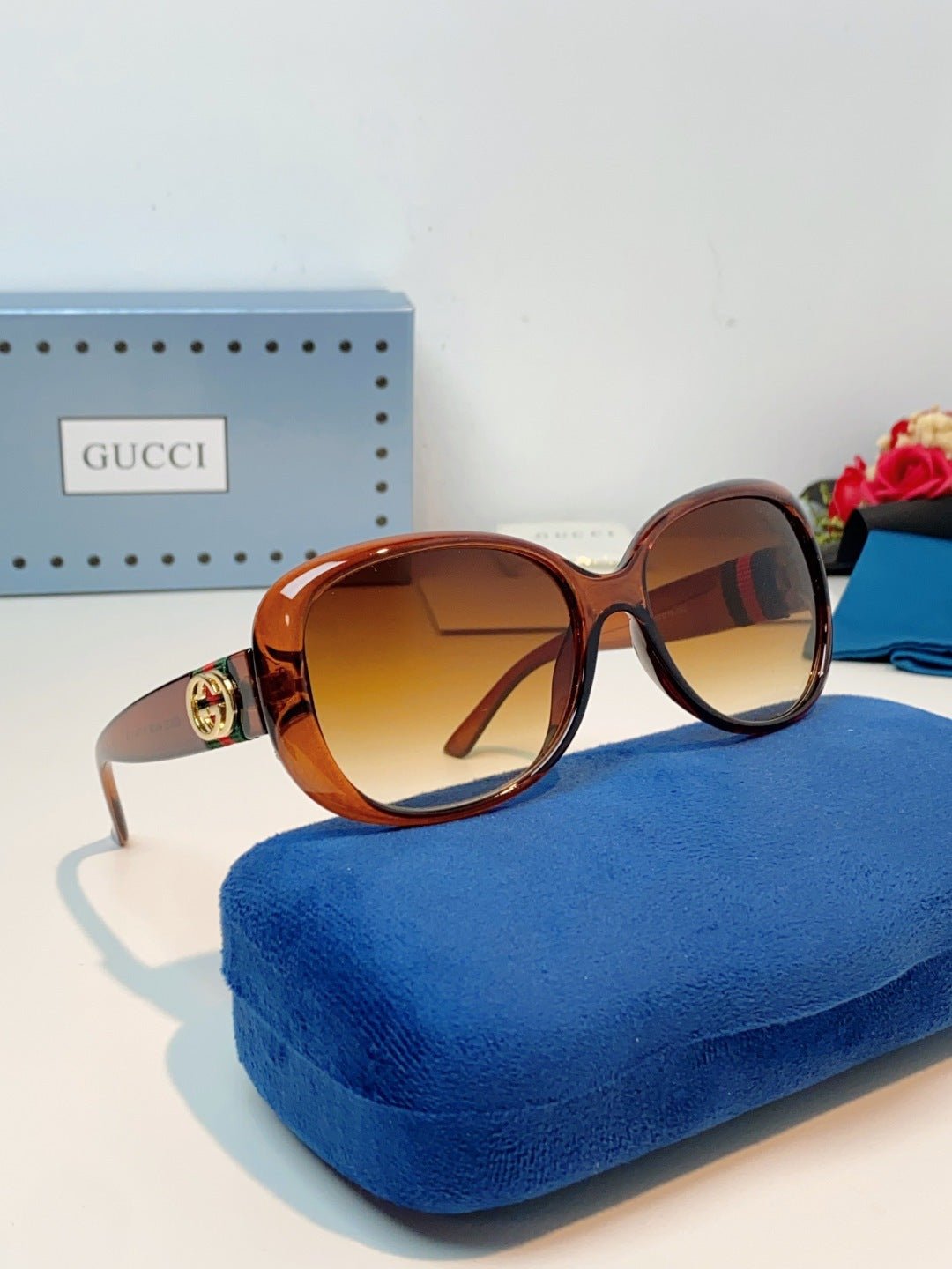 Gucci Oval Brown Lens Sunglasses for Men & Women - 158198 - detail image 10