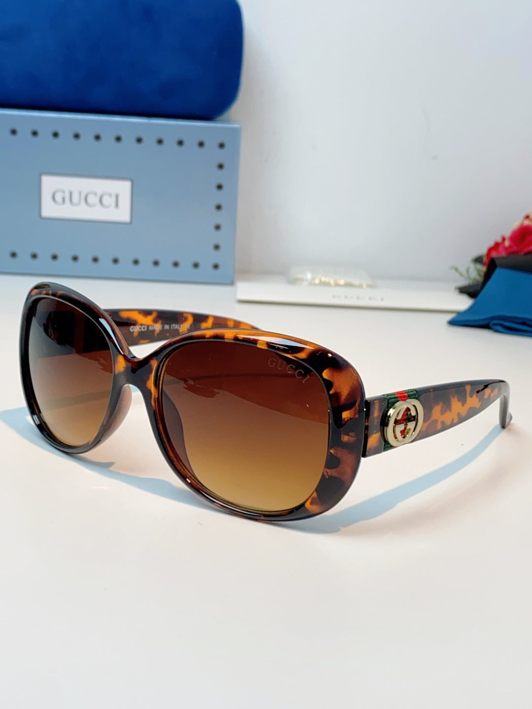 Gucci Oval Red Lens Sunglasses for Men & Women