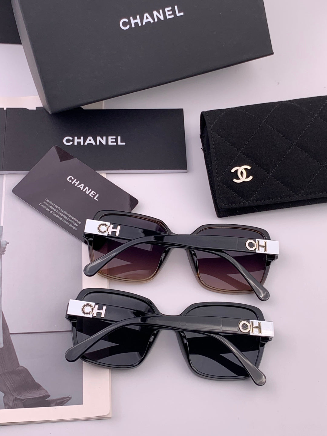 Chanel CH2787 Polarized Square Gold Lens Sunglasses for Women - 158315 - detail image 6