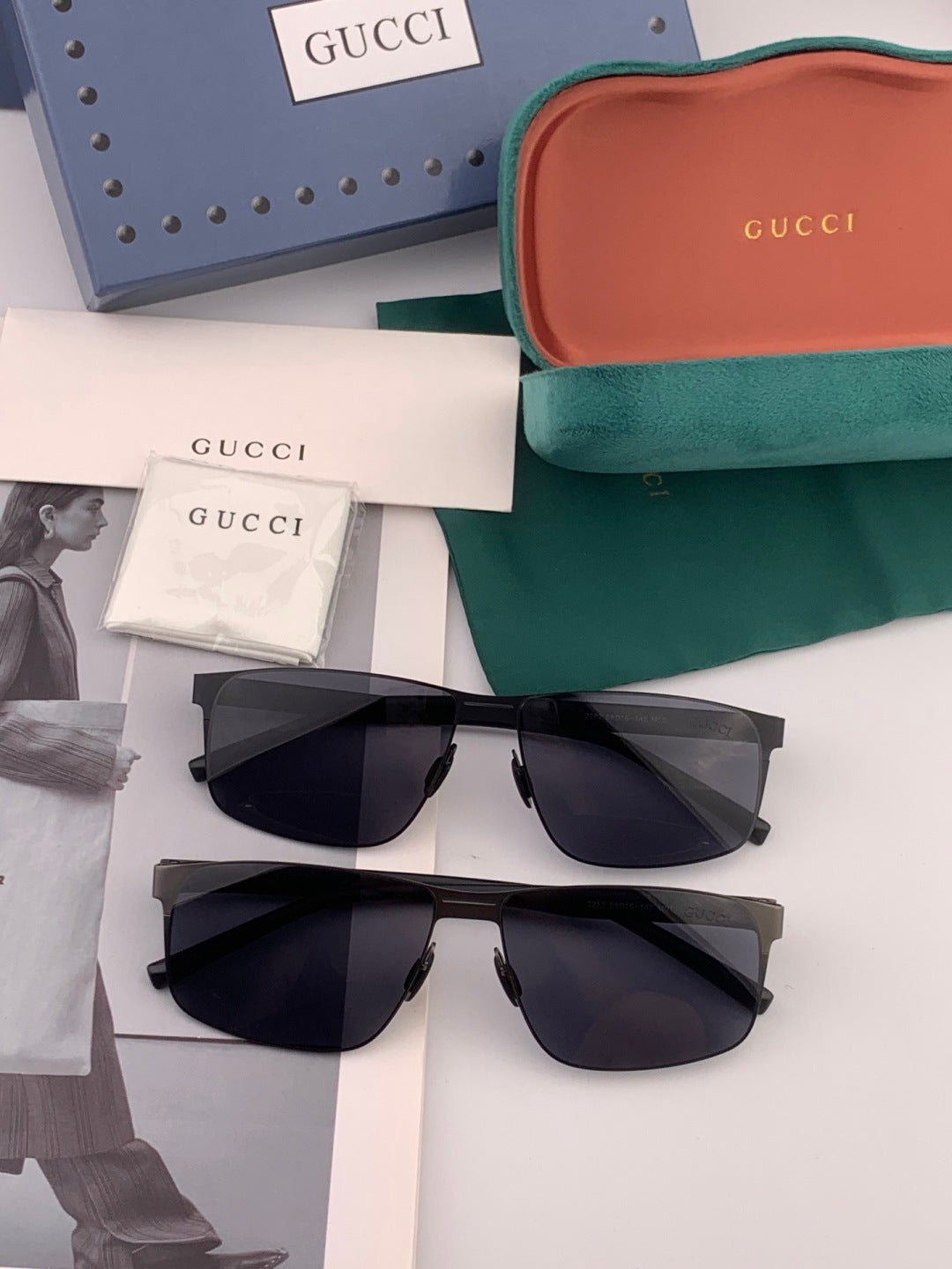 Gucci G2228 Polarized Aviator Gold Lens Sunglasses for Men - detail image 5