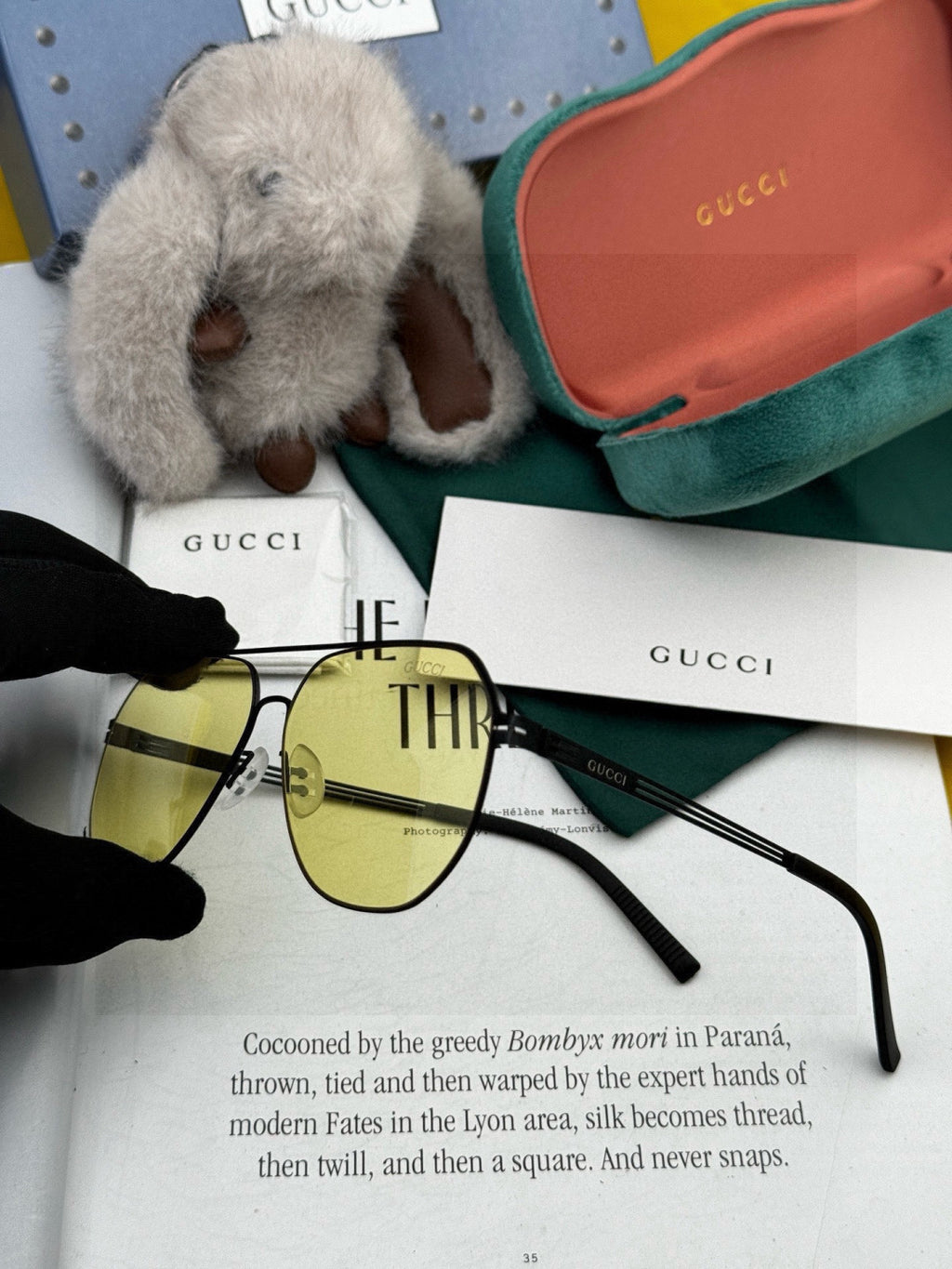 Gucci G911 Fashion Gold Lens Sunglasses for Men & Women - 158205 - detail image 5