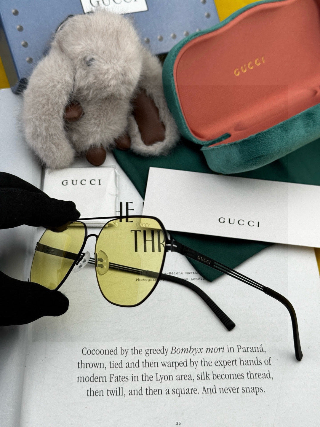Gucci G911 Fashion Gold Lens Sunglasses for Men & Women - 158205 - detail image 5