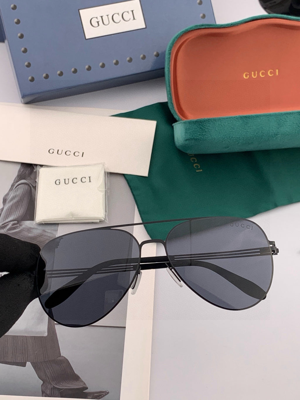 Gucci G1502 Polarized Fashion Gold Lens Sunglasses for Men & Women - 158207 - detail image 3