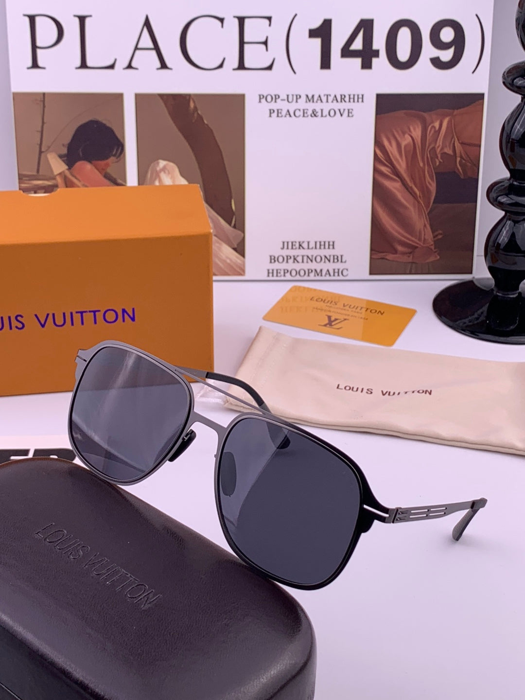 Louis Vuitton L2980 Fashion Blue Lens Sunglasses for Men & Women - detail image 6