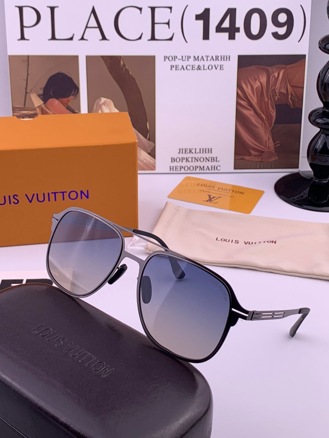 Louis Vuitton L2980 Fashion Blue Lens Sunglasses for Men & Women - detail image 5