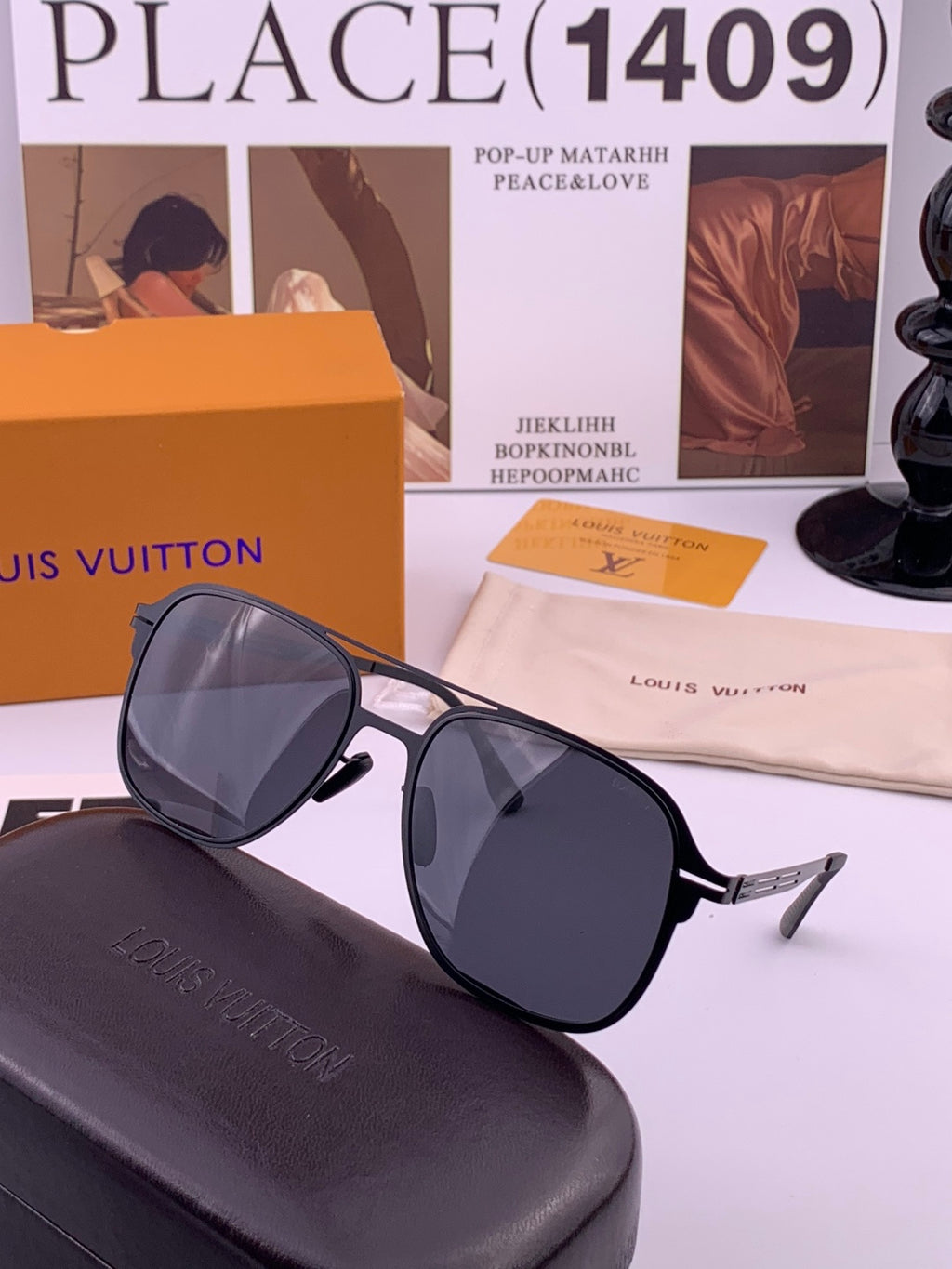 Louis Vuitton L2980 Fashion Blue Lens Sunglasses for Men & Women - detail image 4
