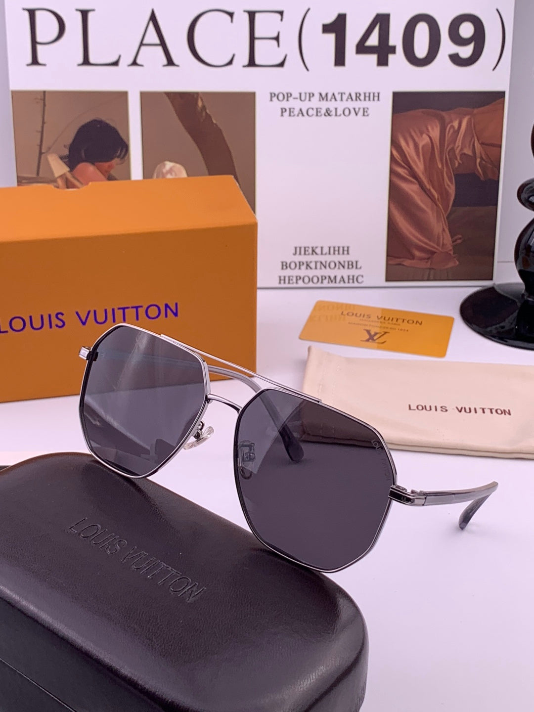 Louis Vuitton L8863 Polarized Aviator Black Lens Sunglasses for Men & - 158108 - detail image 5