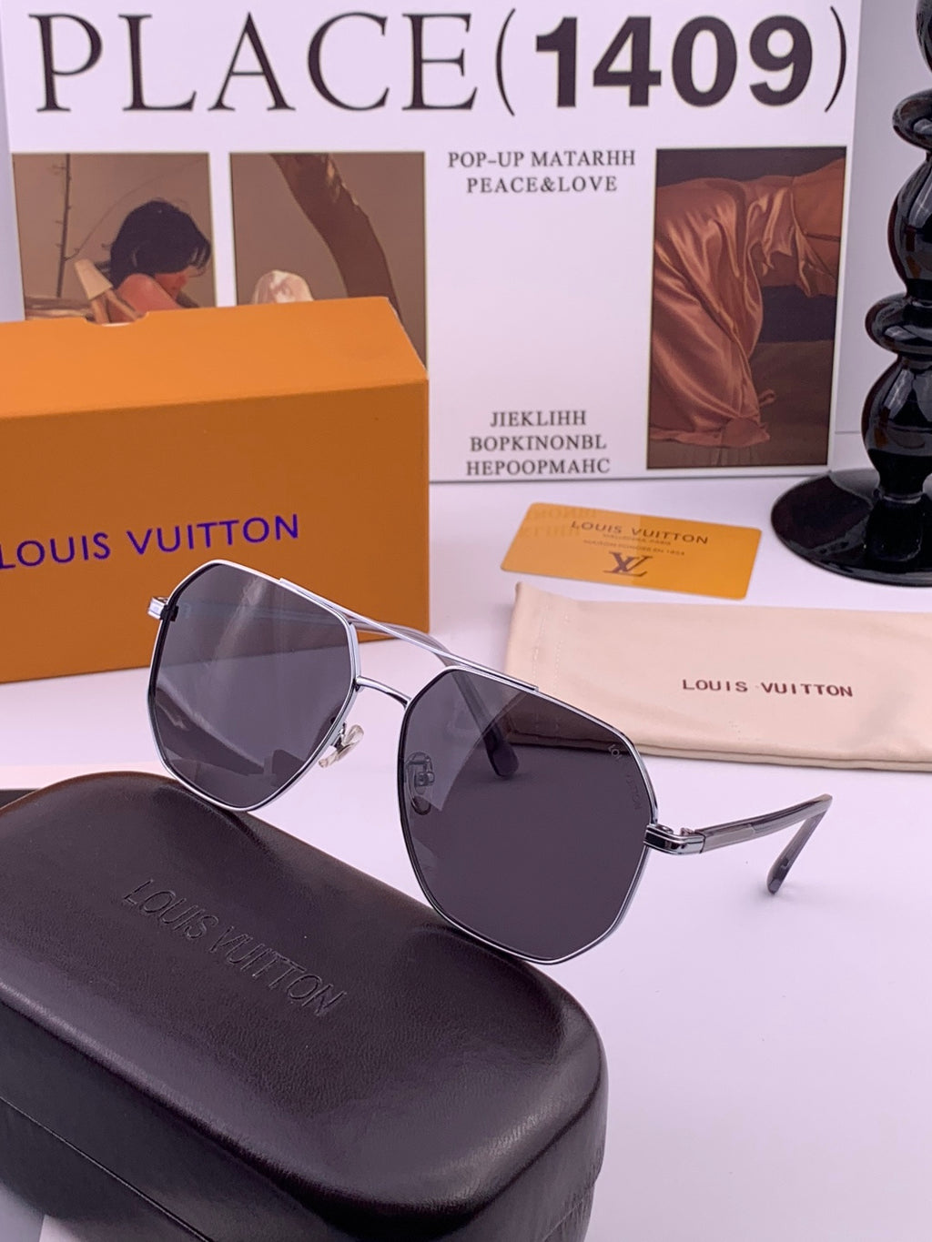Louis Vuitton L8863 Polarized Aviator Black Lens Sunglasses for Men & - 158108 - detail image 6