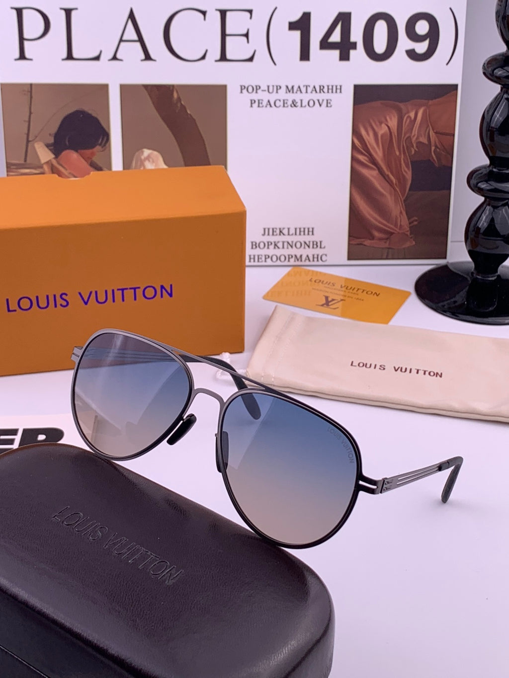Louis Vuitton L2980 Fashion Blue Lens Sunglasses for Men & Women - 158110 - detail image 6