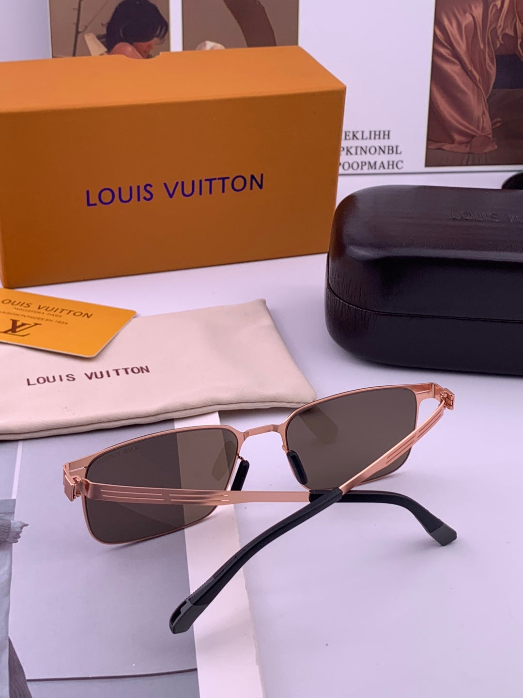 Louis Vuitton L68094 Fashion Black Lens Sunglasses for Men & Women - detail image 6