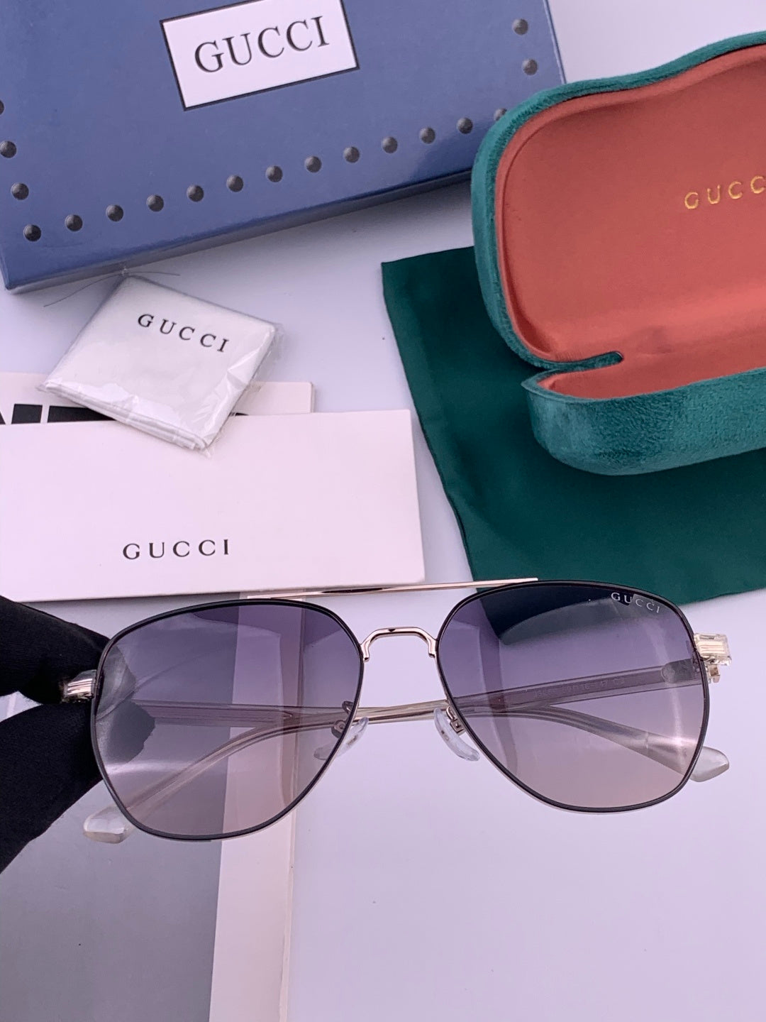 Gucci G9325 Polarized Aviator Black Lens Sunglasses for Men & Women - 158210