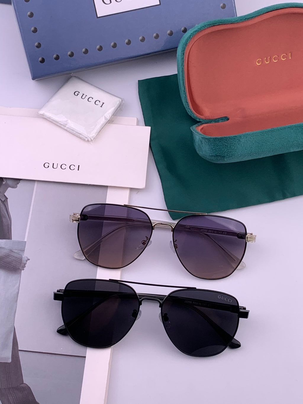 Gucci G9325 Polarized Aviator Black Lens Sunglasses for Men & Women - 158210 - detail image 6