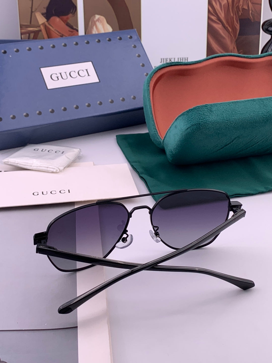 Gucci G9325 Polarized Aviator Black Lens Sunglasses for Men & Women - 158211 - detail image 6