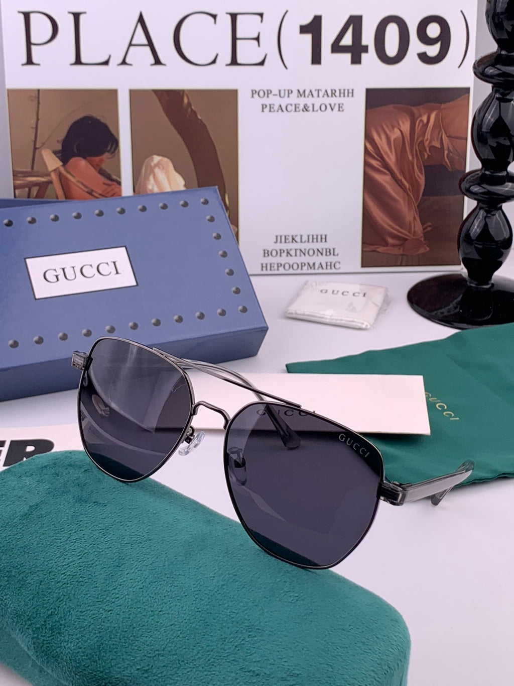 Gucci G9325 Polarized Aviator Black Lens Sunglasses for Men & Women - 158211 - detail image 3