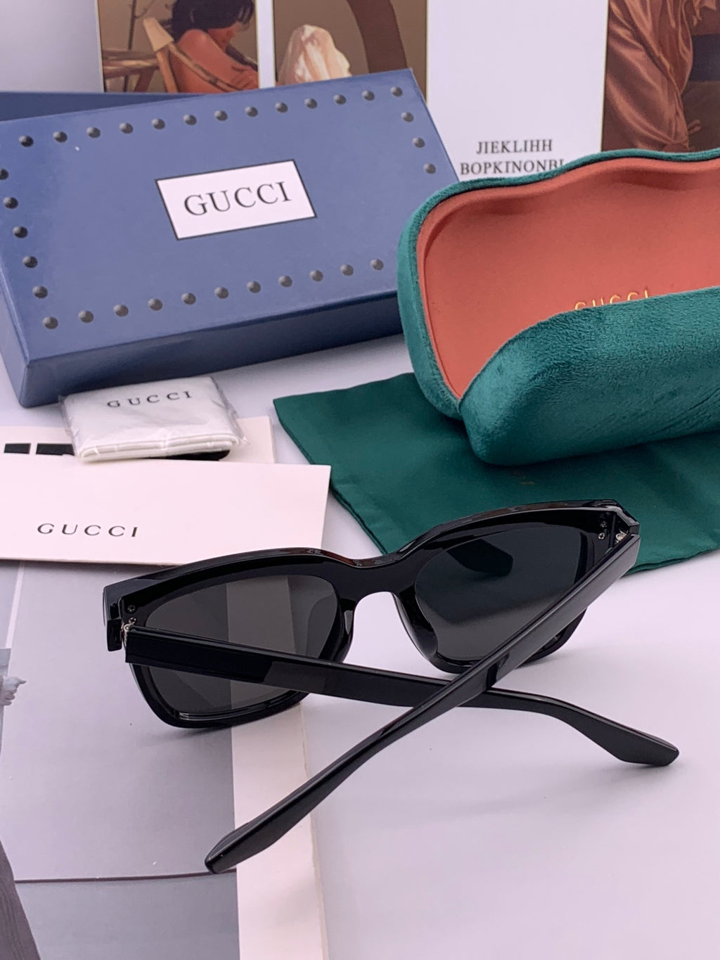Gucci G1110 Polarized Square Orange Lens Sunglasses for Men & Women - detail image 5