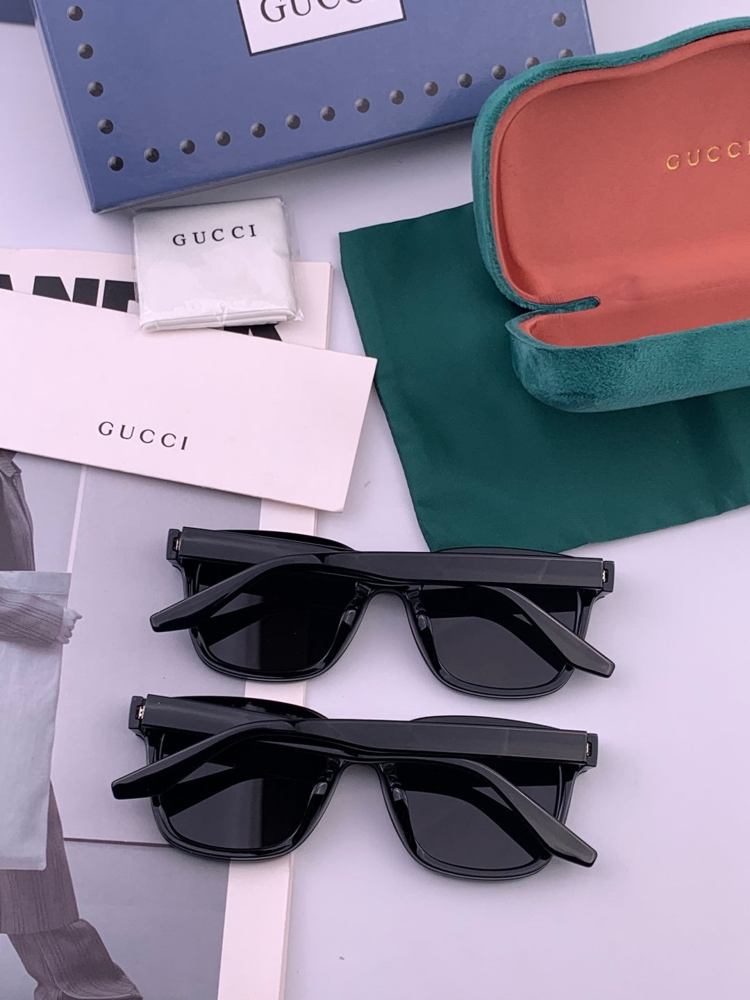 Gucci G1110 Polarized Square Orange Lens Sunglasses for Men & Women - detail image 6