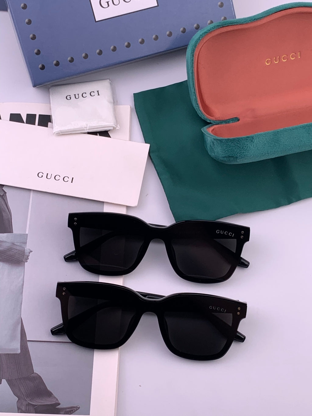 Gucci G1110 Polarized Square Orange Lens Sunglasses for Men & Women - detail image 7
