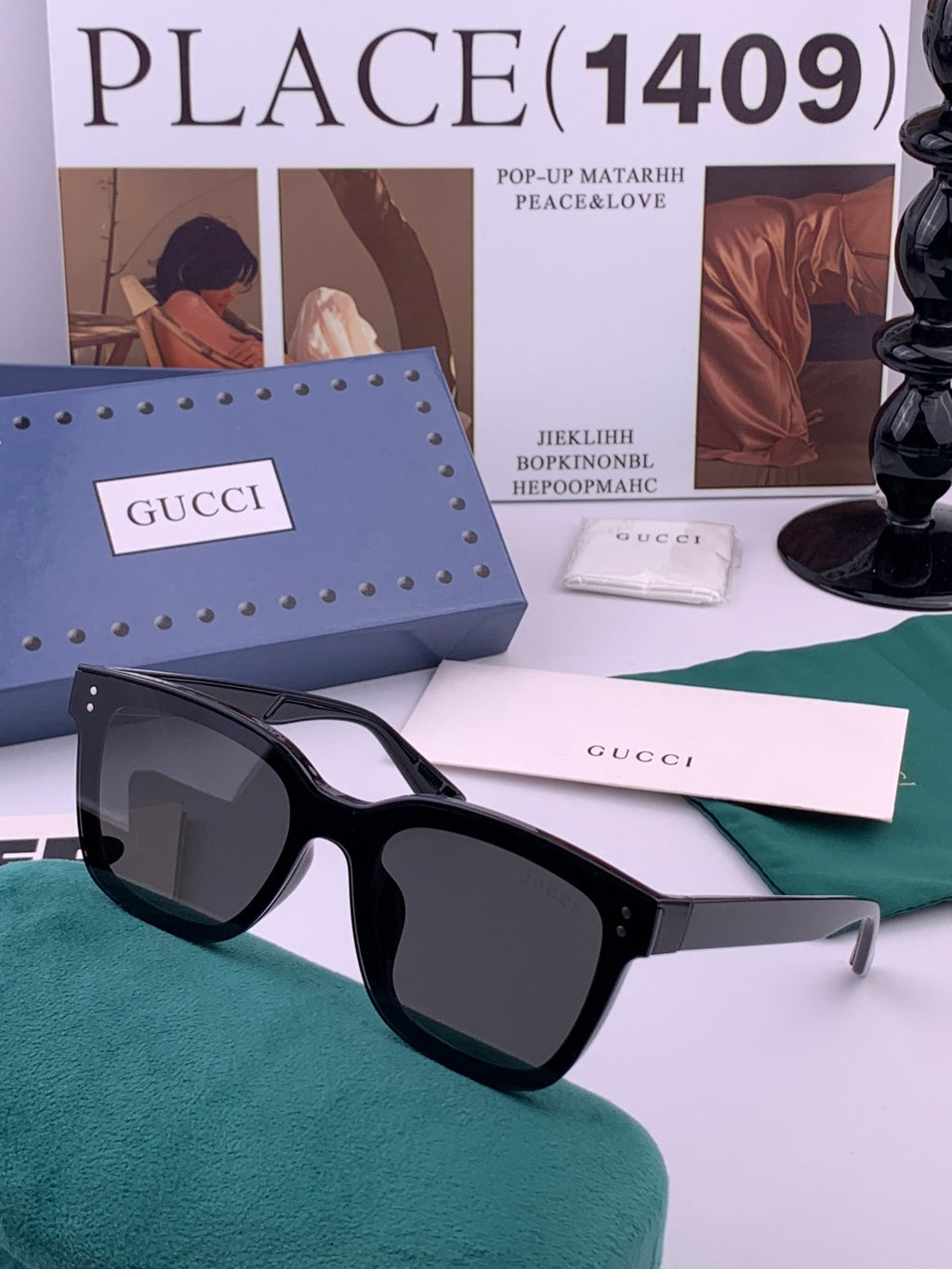 Gucci G1110 Polarized Square Orange Lens Sunglasses for Men & Women - detail image 2