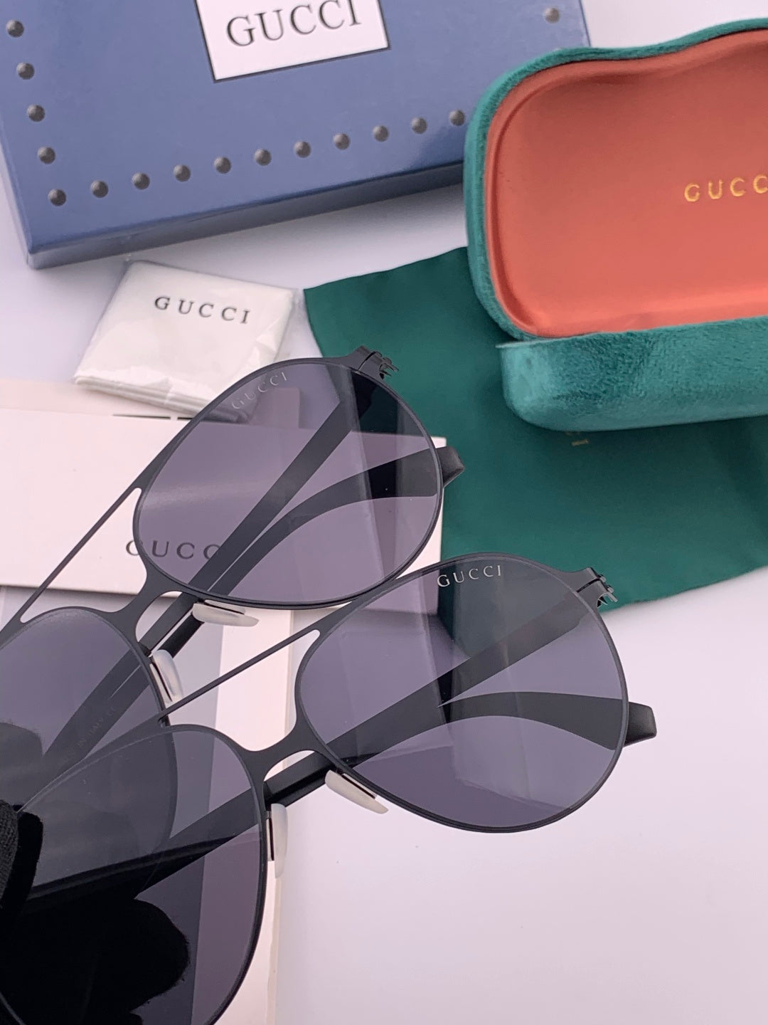 Gucci G8810 Metal Square Orange Lens Sunglasses for Men & Women - detail image 3
