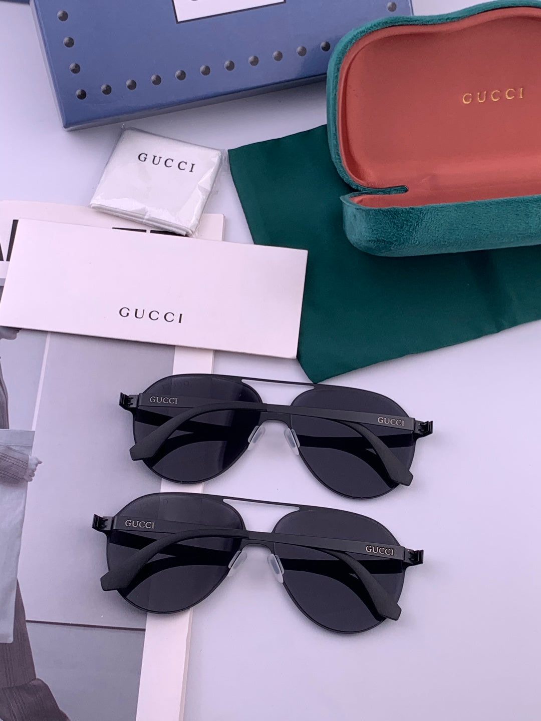 Gucci G8810 Metal Square Orange Lens Sunglasses for Men & Women - detail image 6