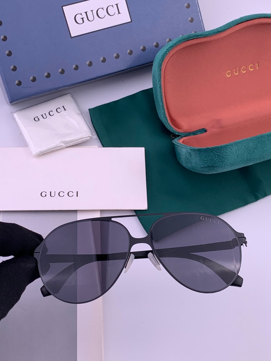 Gucci G8810 Metal Square Orange Lens Sunglasses for Men & Women
