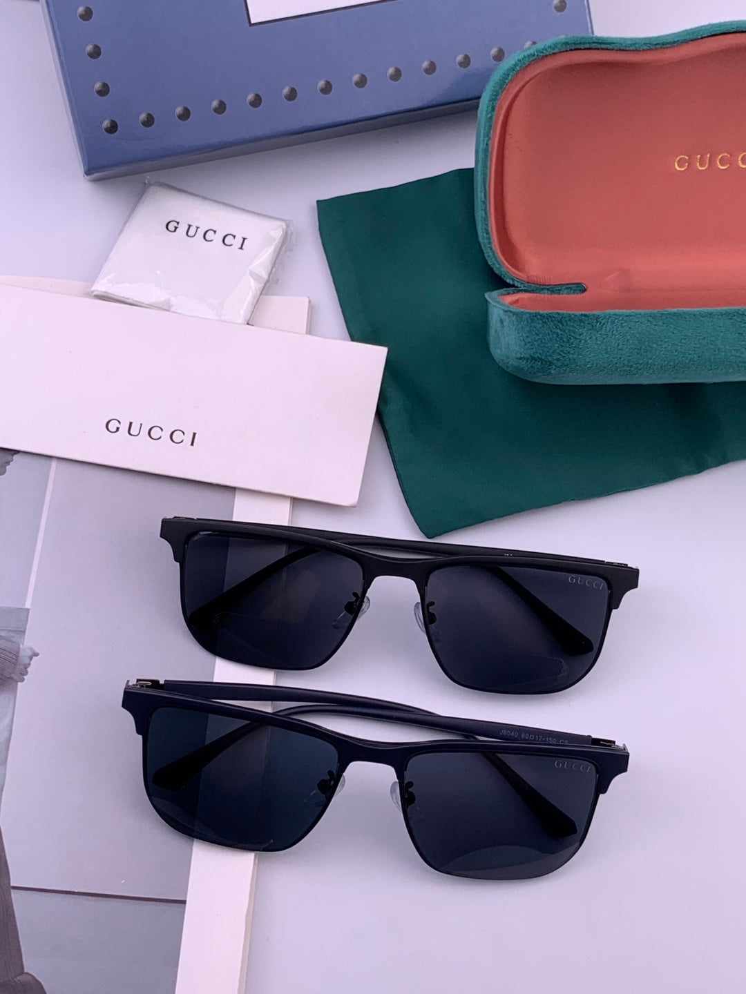Gucci G0804 Polarized Aviator Black Lens Sunglasses for Men & Women - detail image 7