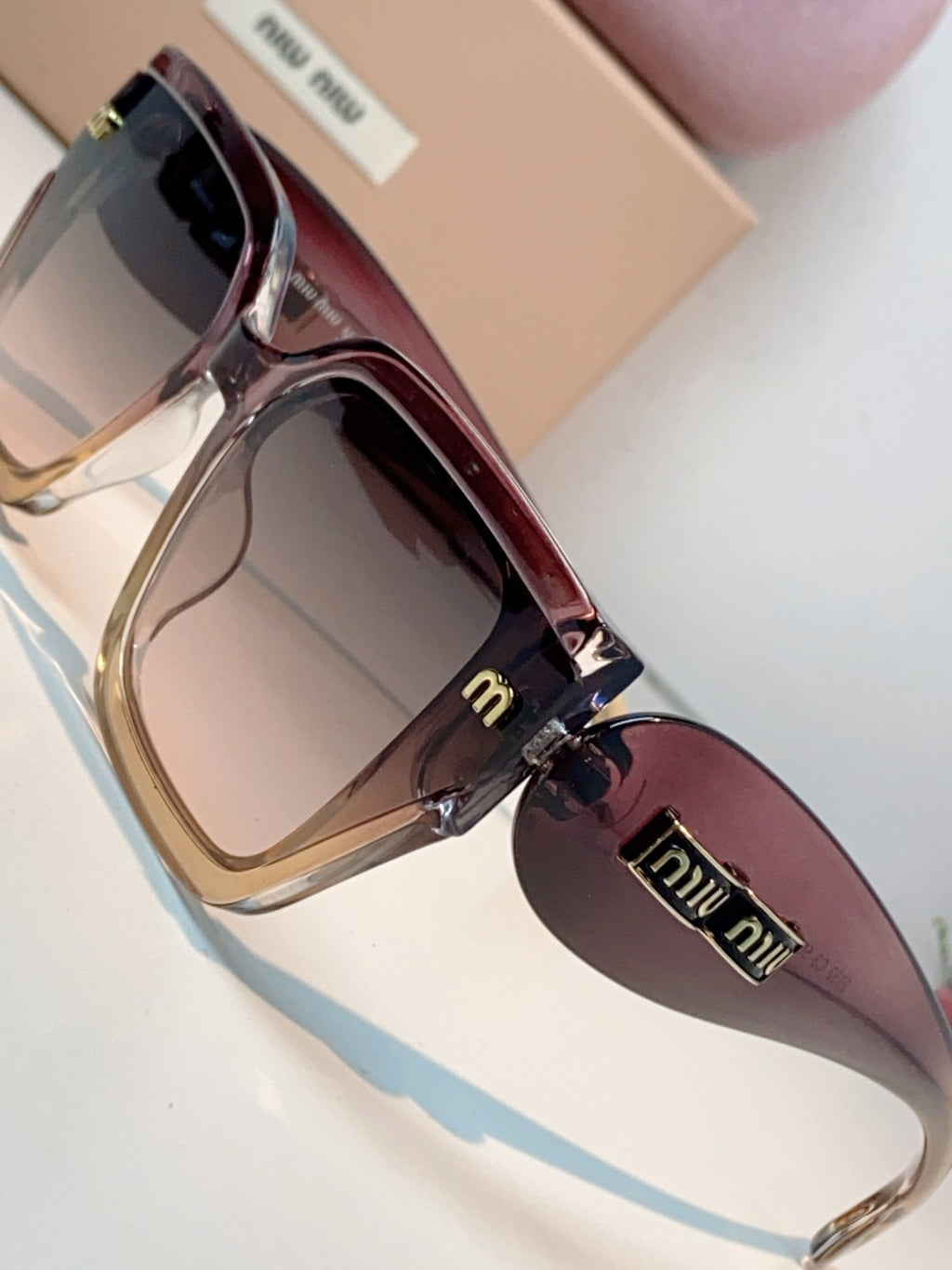 Miu Miu Oversized Red Lens Sunglasses for Women - detail image 7