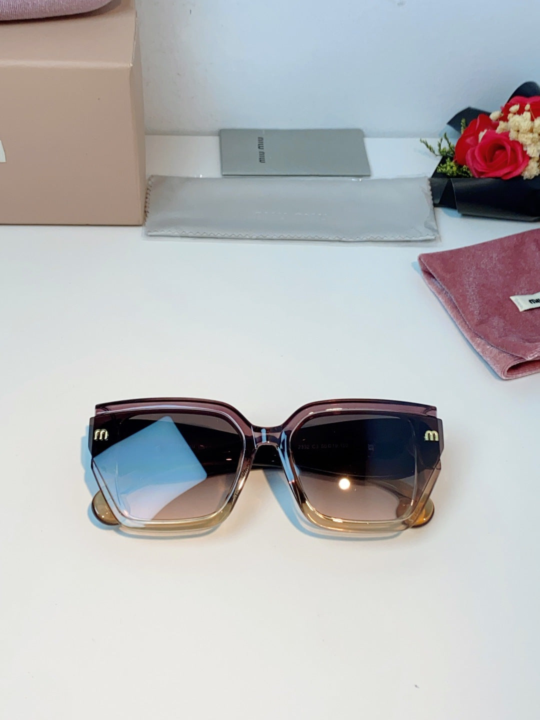 Miu Miu Oversized Red Lens Sunglasses for Women - detail image 9
