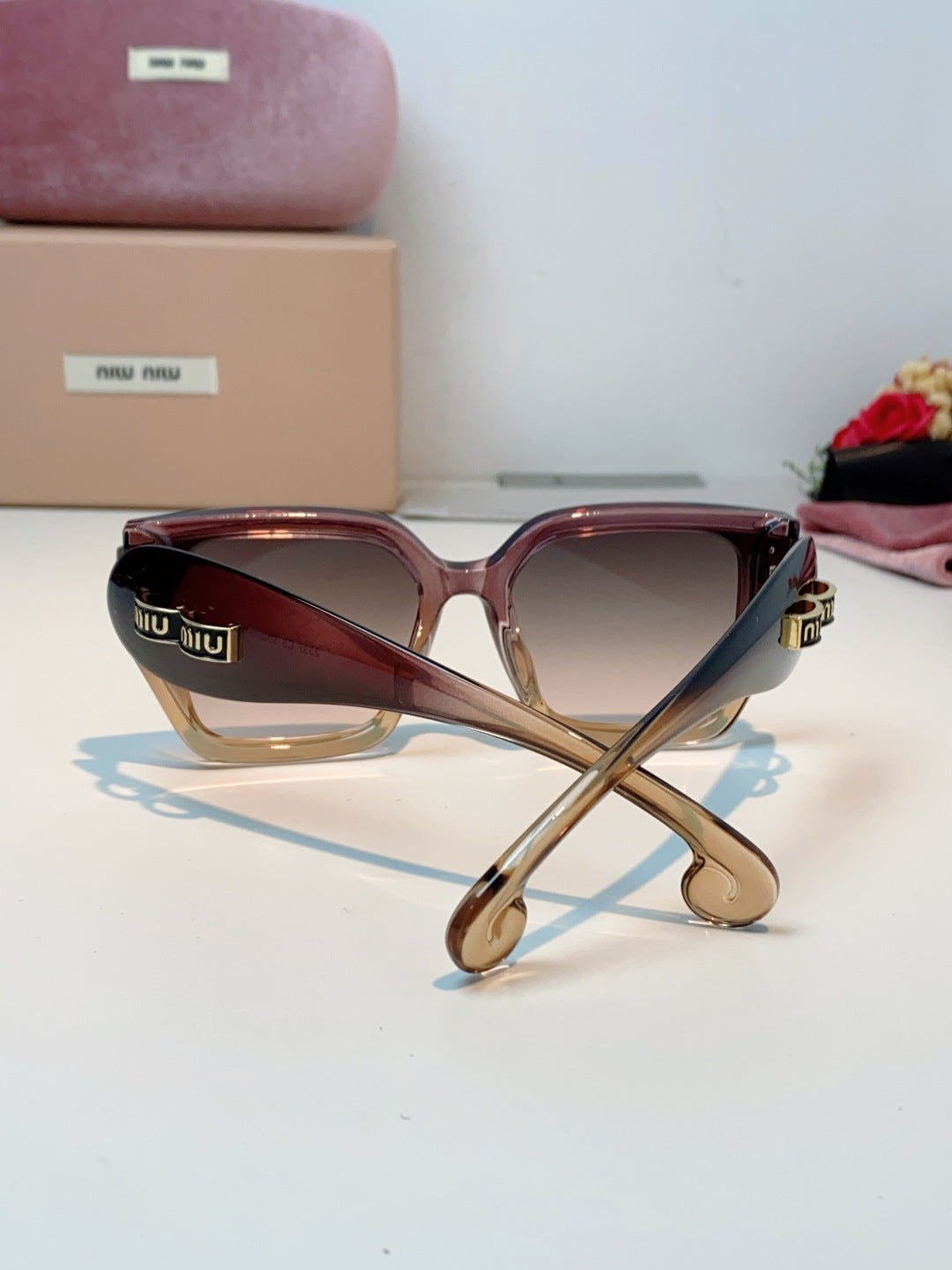 Miu Miu Oversized Red Lens Sunglasses for Women - detail image 3