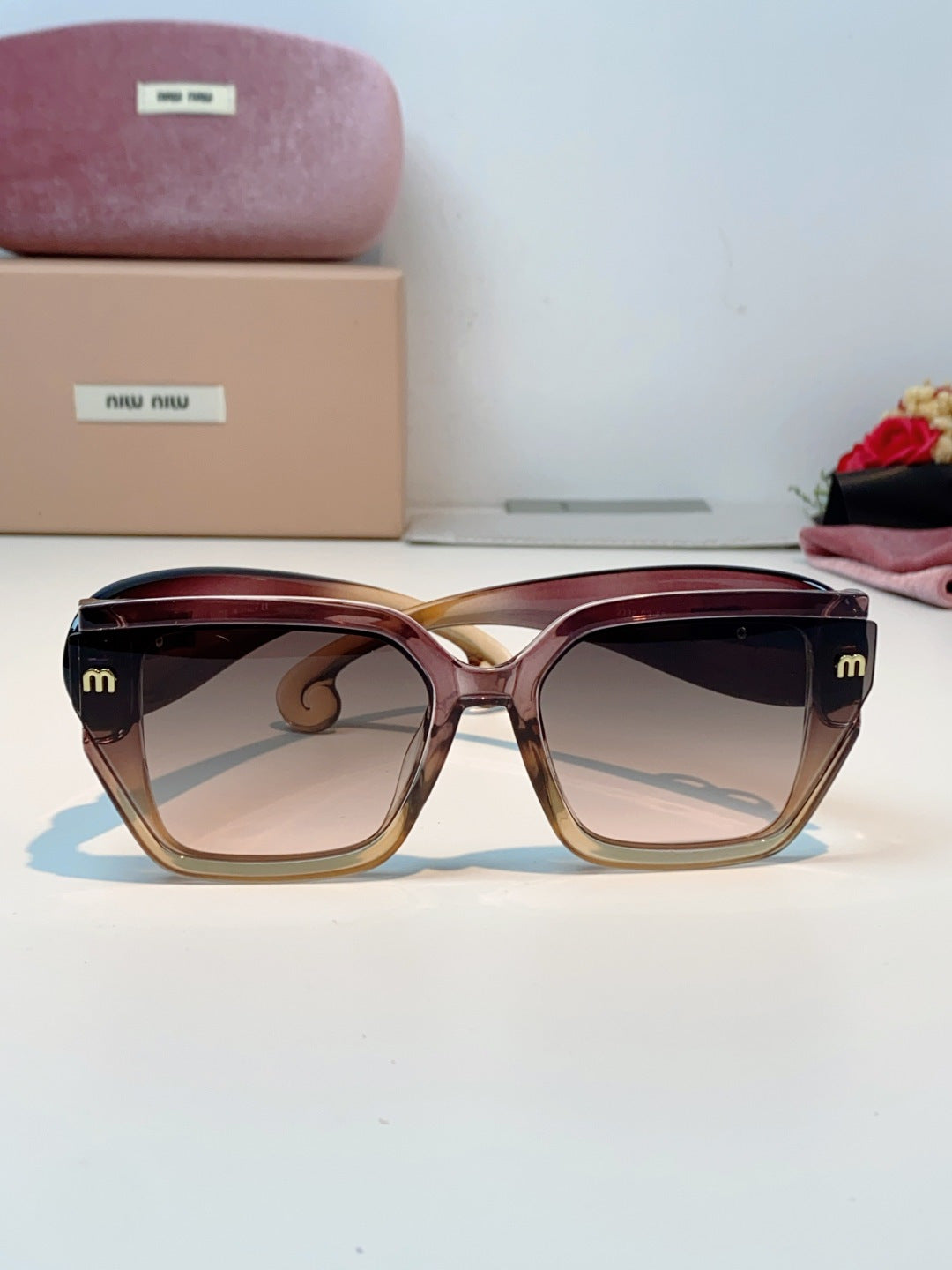 Miu Miu Oversized Red Lens Sunglasses for Women - detail image 2