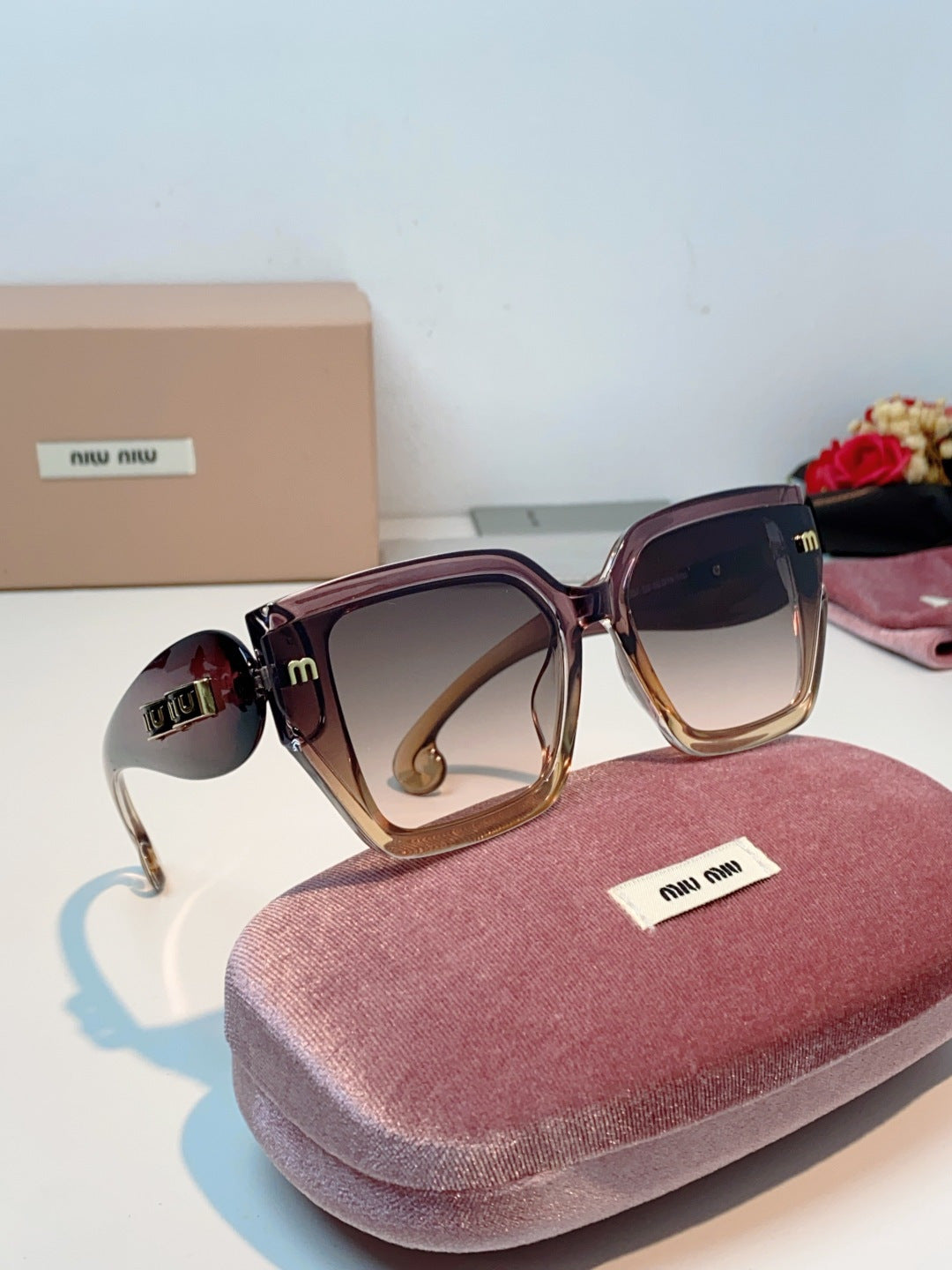 Miu Miu Oversized Red Lens Sunglasses for Women - detail image 10