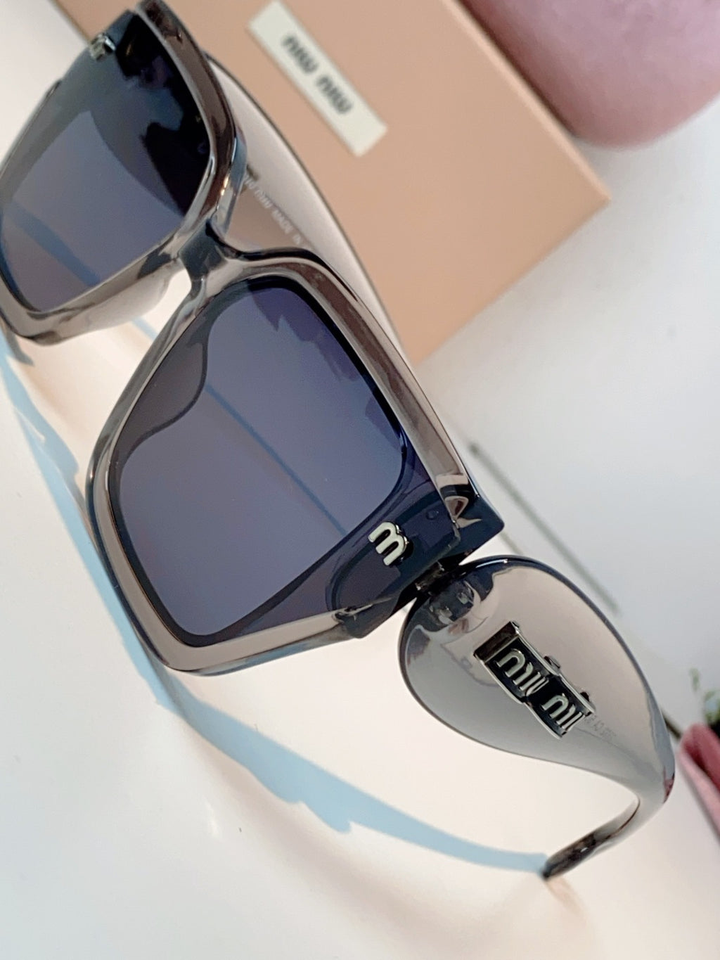 Miu Miu Oversized Gray Lens Sunglasses for Women - detail image 7