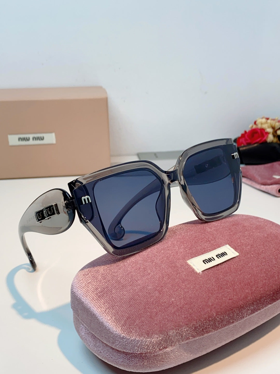 Miu Miu Oversized Gray Lens Sunglasses for Women - detail image 10