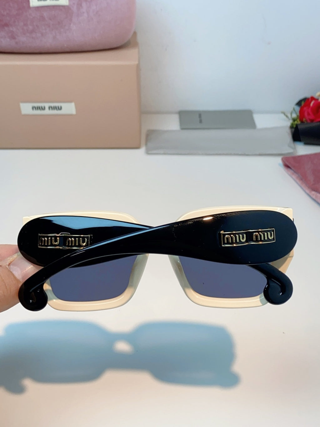 Miu Miu Oversized Black Lens Sunglasses for Women - 158594 - detail image 5