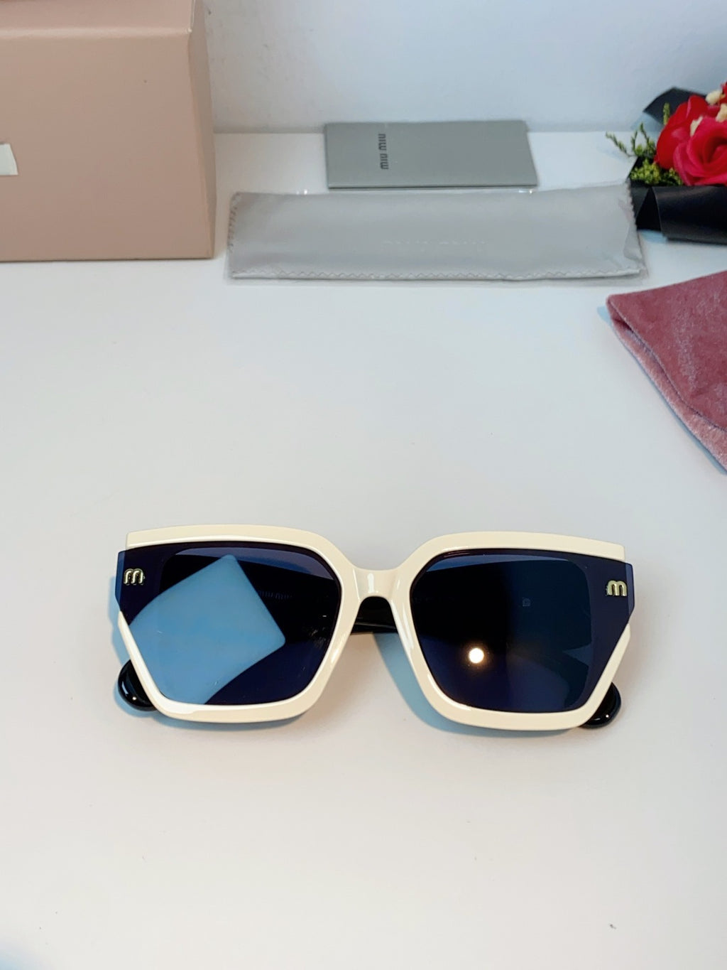 Miu Miu Oversized Black Lens Sunglasses for Women - 158594 - detail image 9