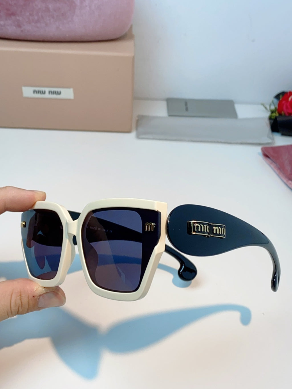 Miu Miu Oversized Black Lens Sunglasses for Women - 158594 - detail image 6