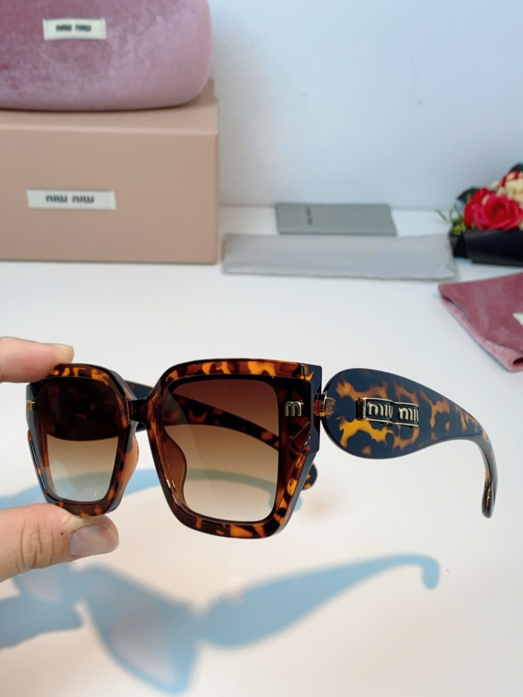 Miu Miu Oversized Black Lens Sunglasses for Women - 158595 - detail image 6