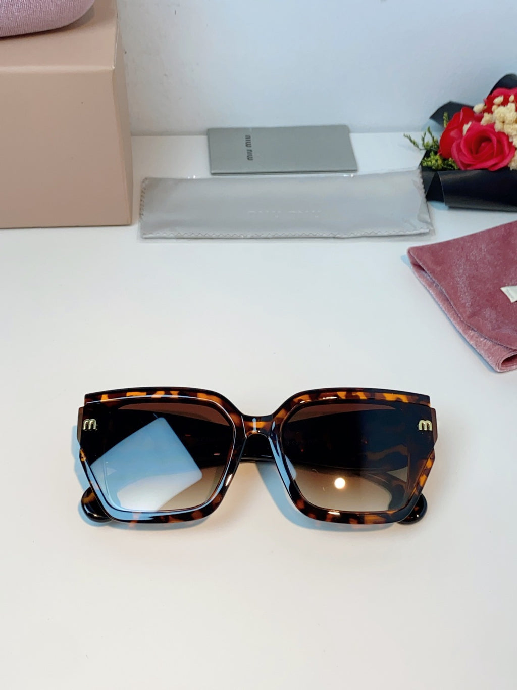 Miu Miu Oversized Black Lens Sunglasses for Women - 158595 - detail image 9