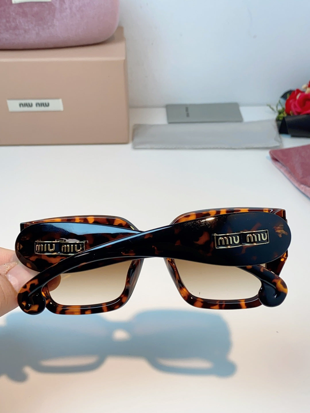 Miu Miu Oversized Black Lens Sunglasses for Women - 158595 - detail image 5