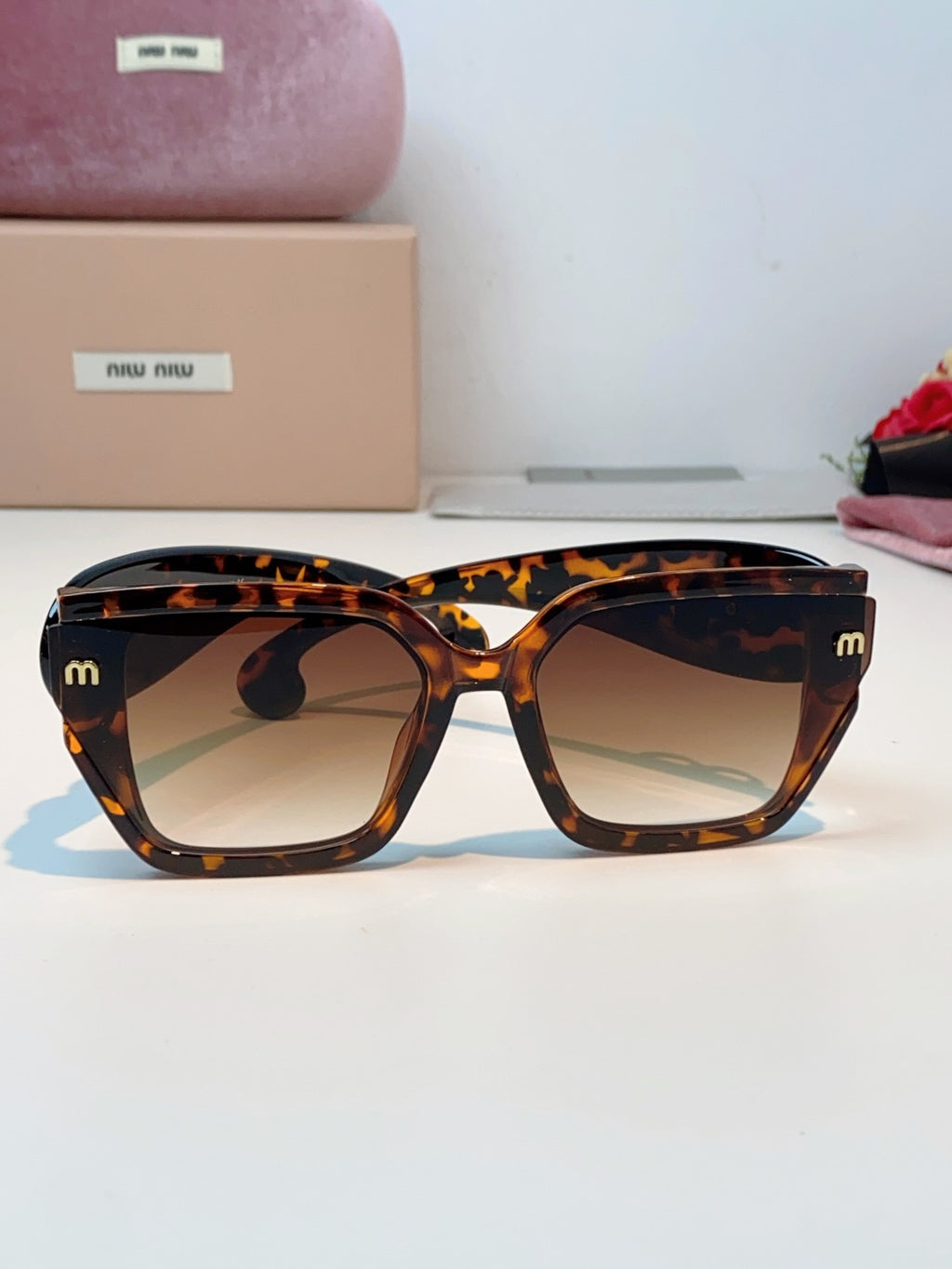 Miu Miu Oversized Black Lens Sunglasses for Women - 158595 - detail image 2