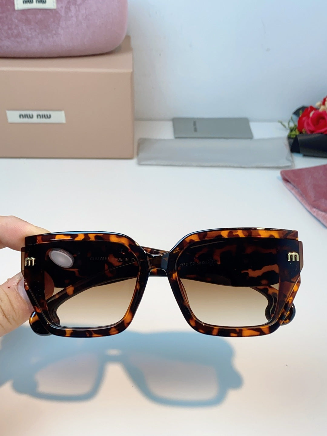 Miu Miu Oversized Black Lens Sunglasses for Women - 158595 - detail image 4