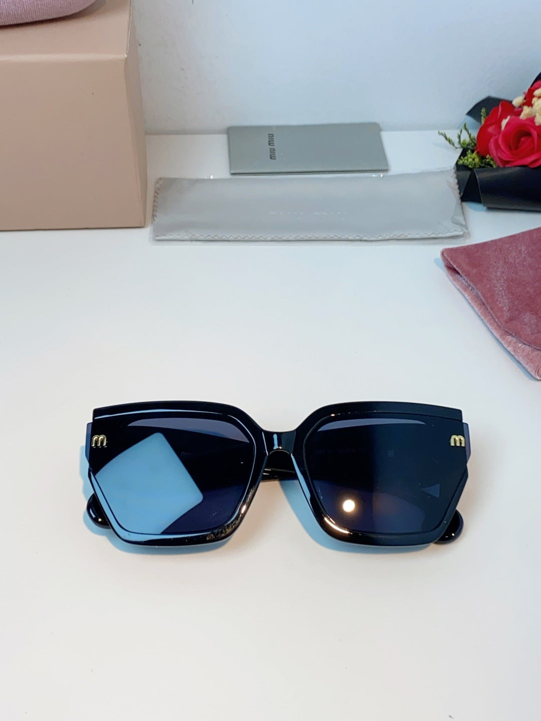Miu Miu Oversized Black Lens Sunglasses for Women - detail image 9
