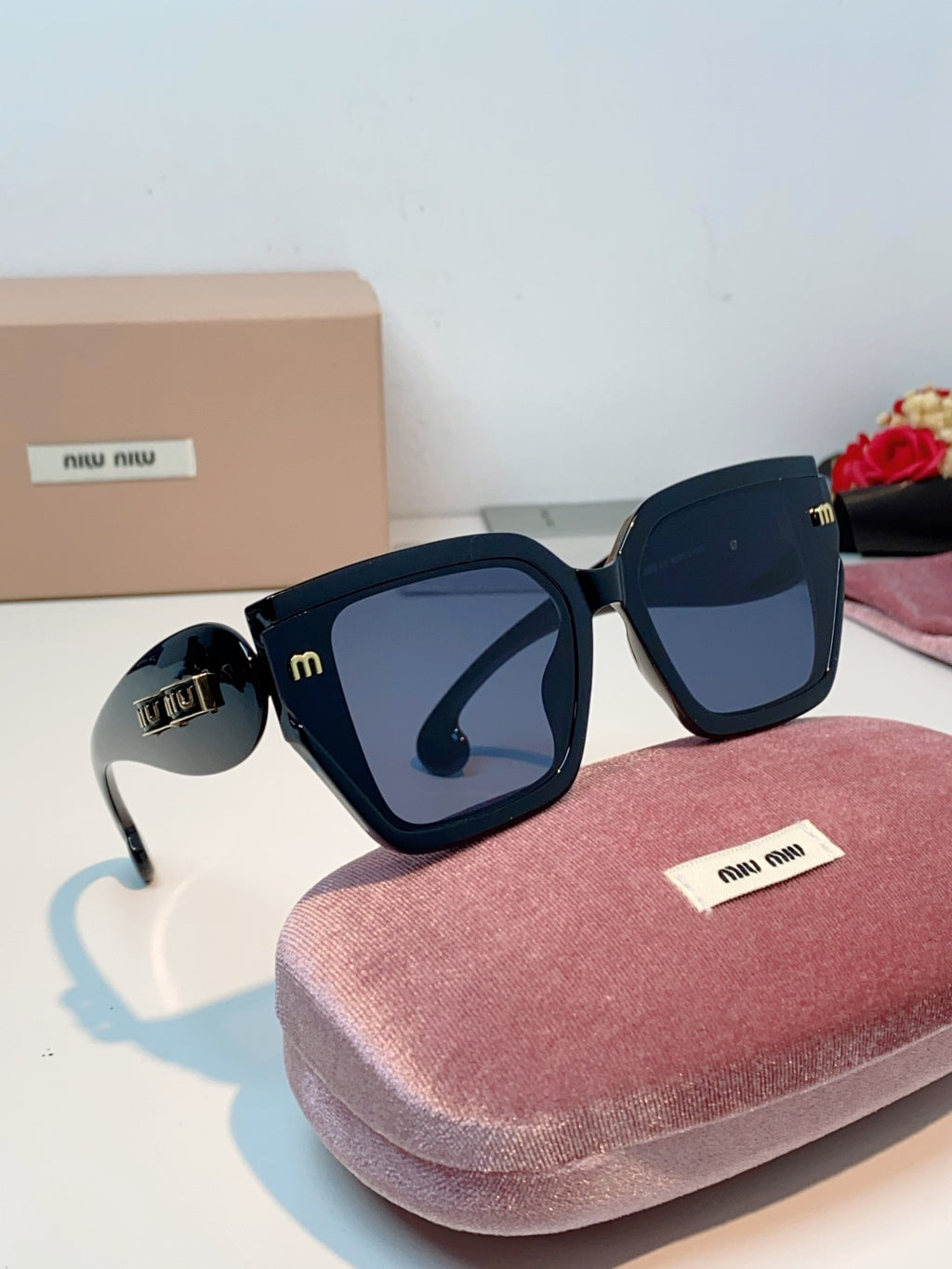 Miu Miu Oversized Black Lens Sunglasses for Women - detail image 10