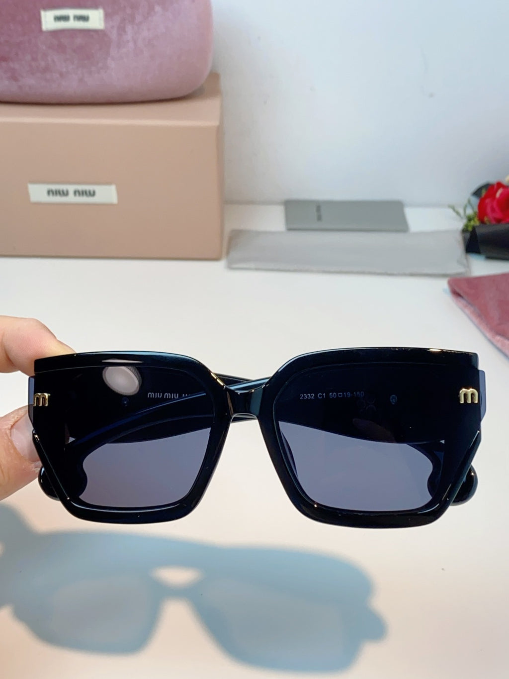Miu Miu Oversized Black Lens Sunglasses for Women - detail image 4