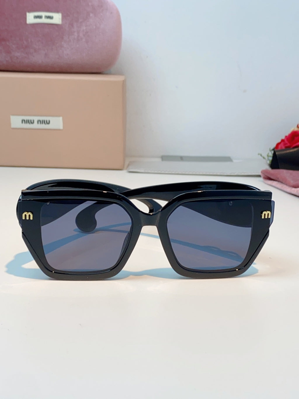 Miu Miu Oversized Black Lens Sunglasses for Women - detail image 2