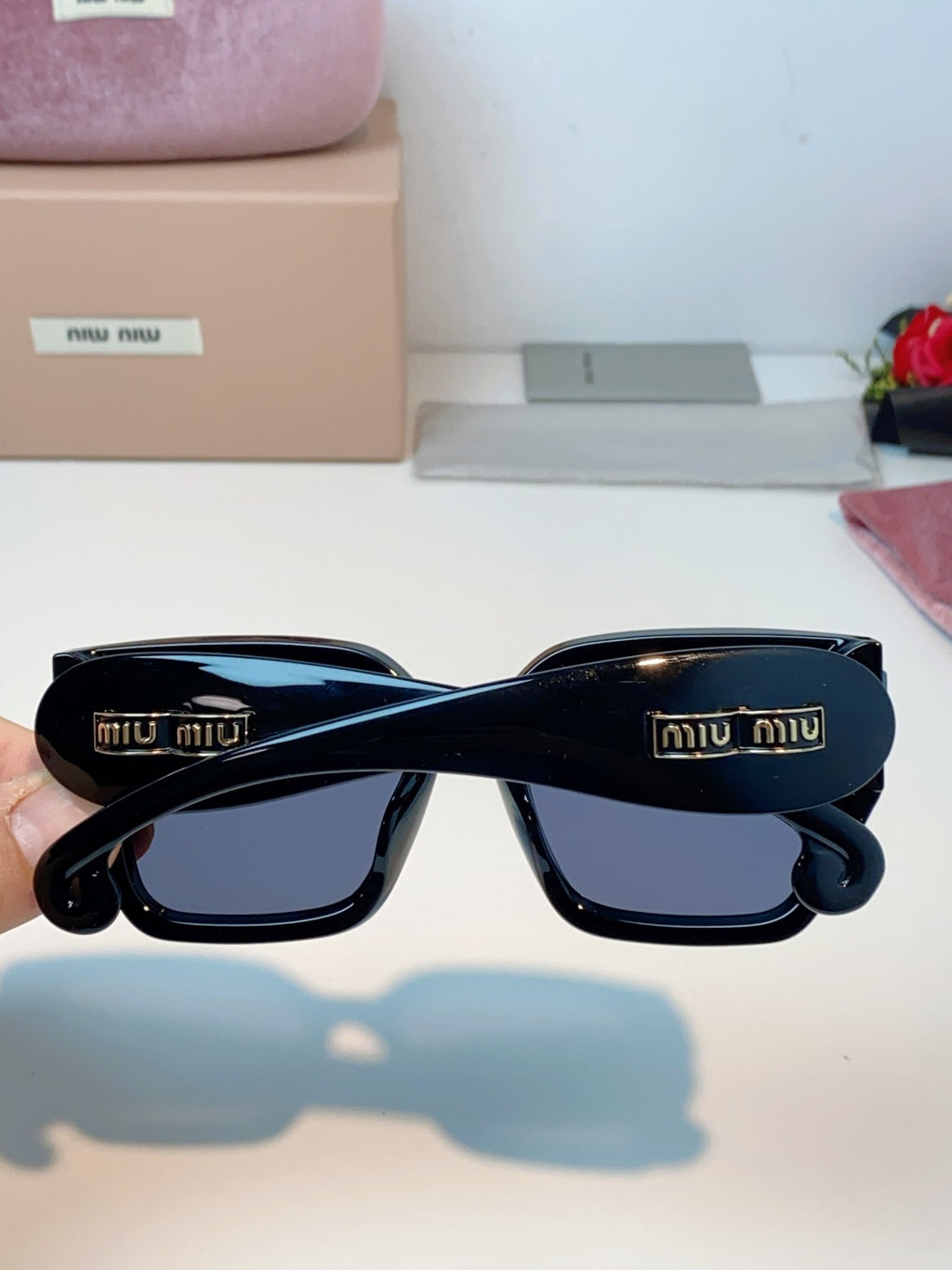 Miu Miu Oversized Black Lens Sunglasses for Women - detail image 5