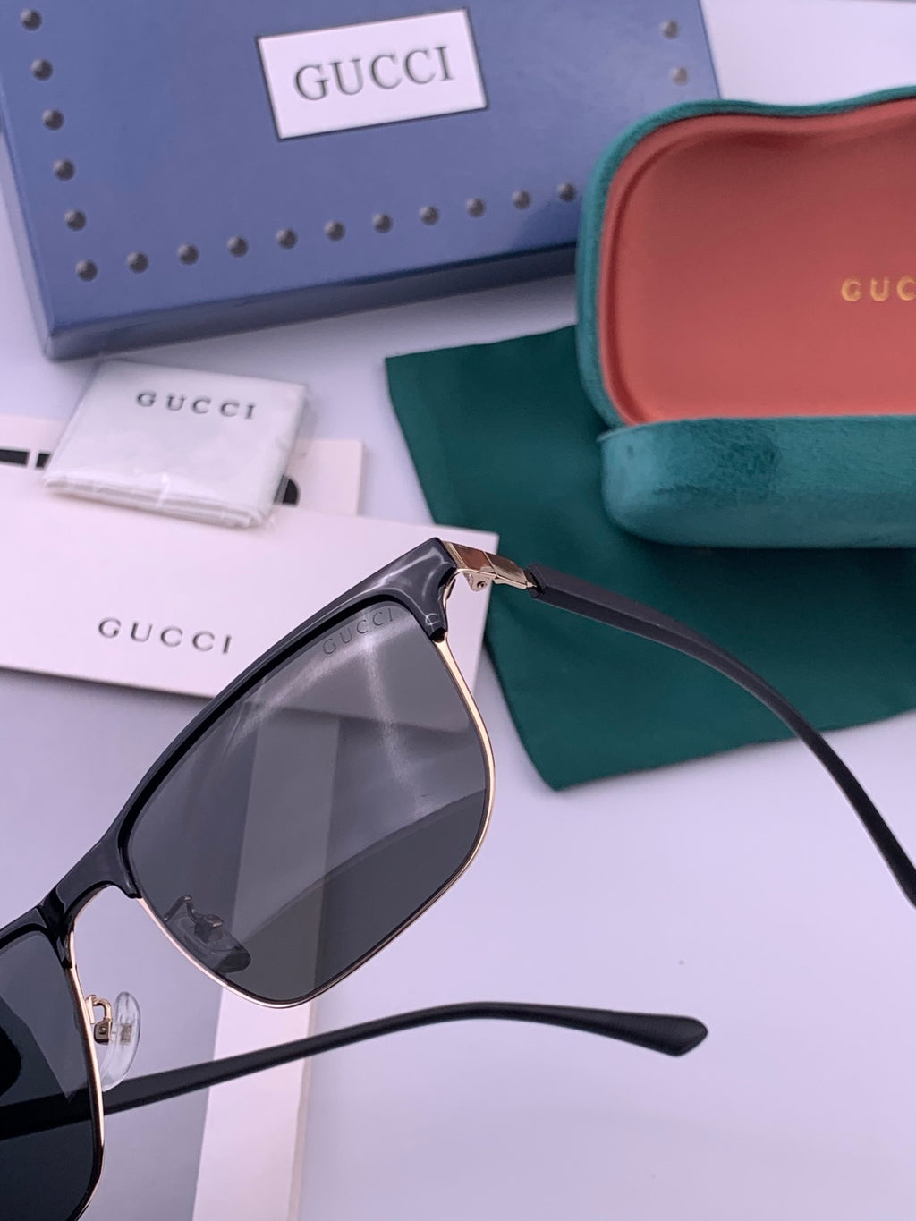 Gucci G0804 Polarized Aviator Red Lens Sunglasses for Men & Women - detail image 3