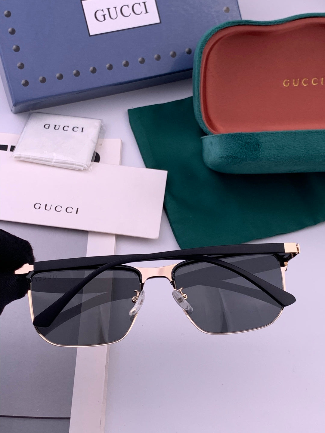 Gucci G0804 Polarized Aviator Red Lens Sunglasses for Men & Women - detail image 4